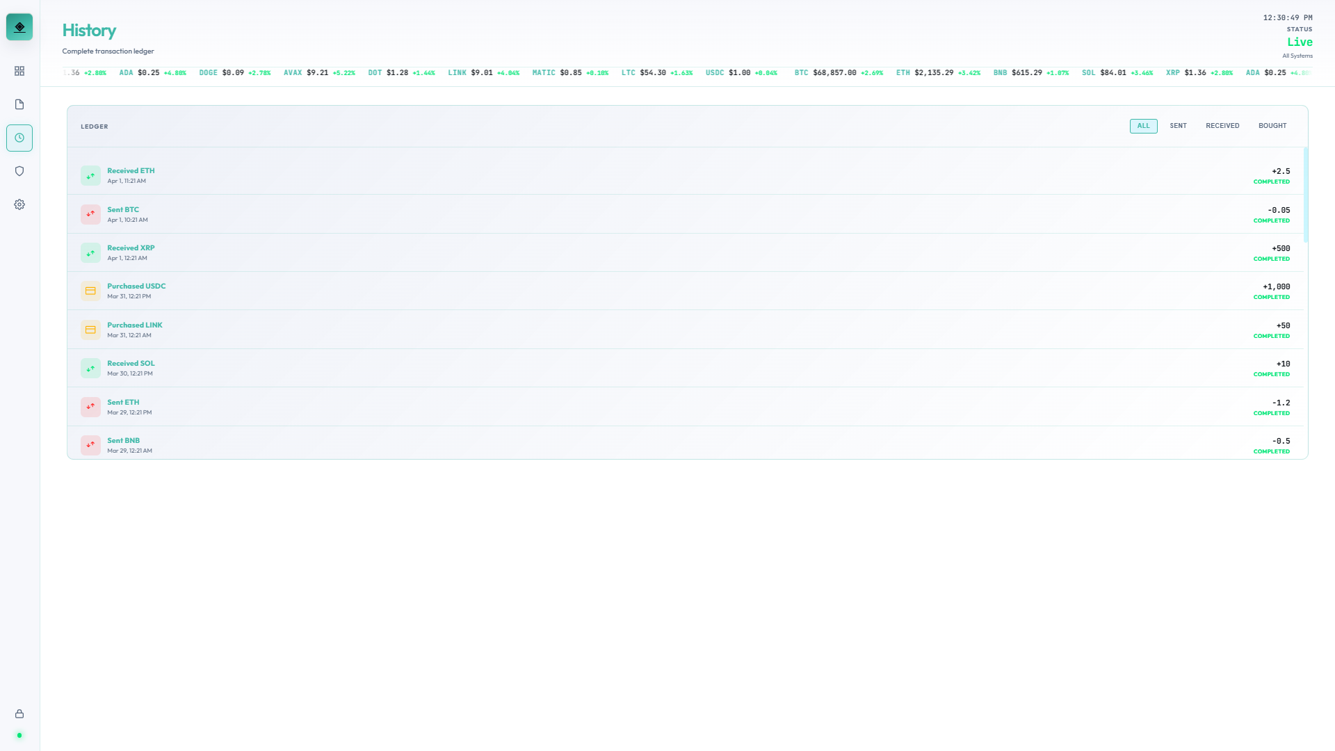 History, light theme